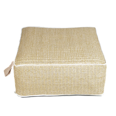 Pouf gonflable extérieur carré de 58cm avec effet raphia, résistant à l'eau, par Deco-arts.fr