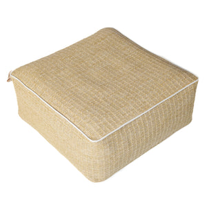 Pouf Gonfiabile da Esterno Quadrato 58cm - Effetto Rafia e Impermeabile