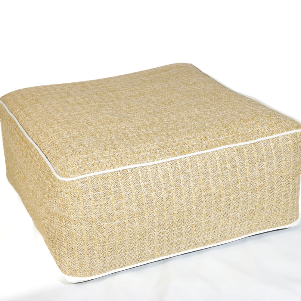 Pouf Gonfiabile da Esterno Quadrato 58cm, tessuto effetto rafia