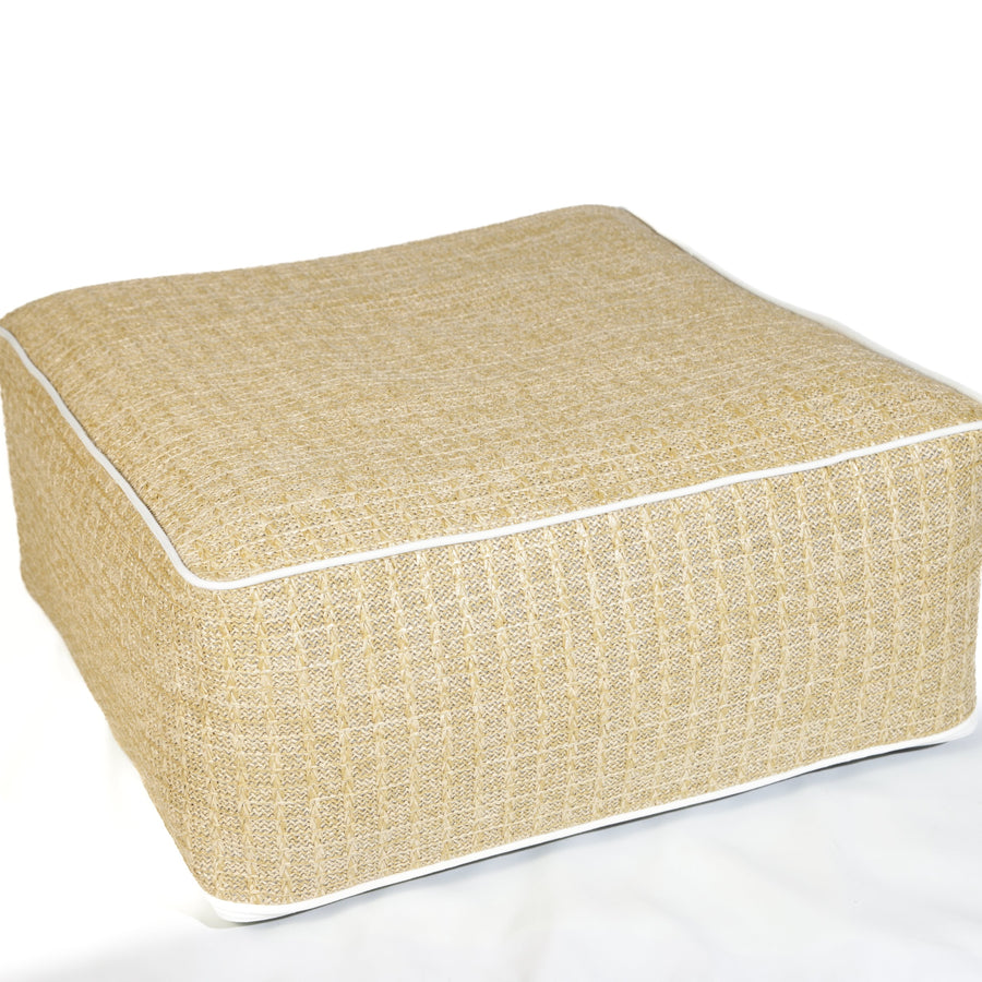 Pouf Gonfiabile da Esterno Quadrato 58cm, tessuto effetto rafia