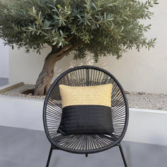 Fodera Cuscino Effetto Rafia Bicolore 45x45 - (Housse Seule - Déco Bohème)