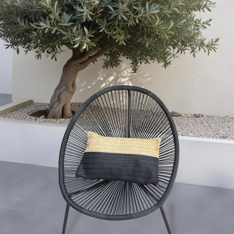 Fodera per cuscino effetto rafia - Bicolore - Rettangolare - 30x50cm