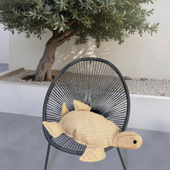Cuscino effetto rafia - Forma tartaruga - 60x20cm