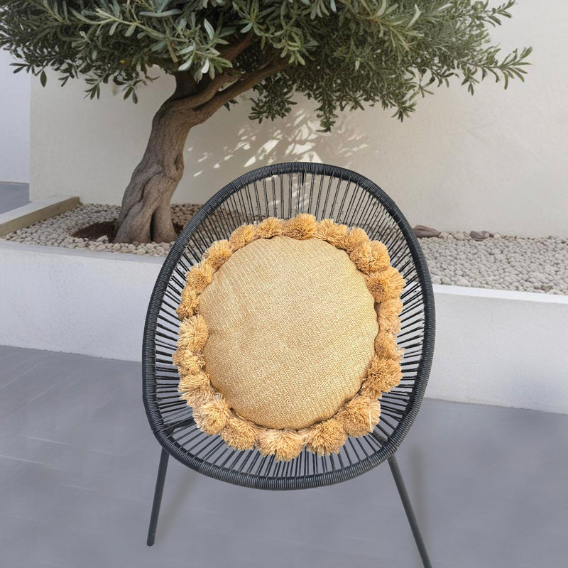 Cuscino Sole Effetto Rafia 50x15 cm - Déco Bohème (Imbottito e Resistente)