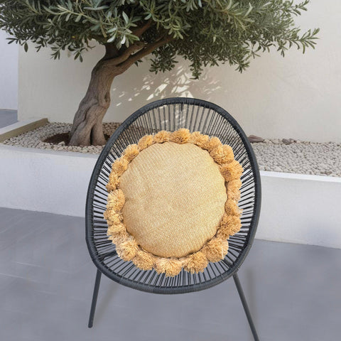 Cuscino effetto rafia - Forma sole - 50x15cm