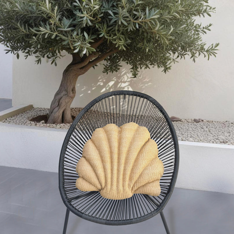 Coussin Coquillage Effet Raphia 45x45 cm - Déco Bohème (Imbottito e Resistente)