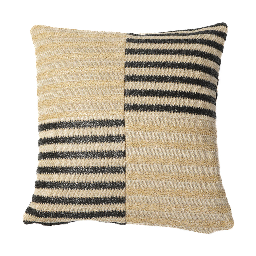 Fodera Cuscino Effetto Rafia a Righe 45x45, tessuto effetto rafia