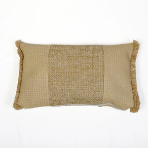Cuscino Decorativo Effetto Rafia 30x50 "À Bandes" - Bohème Chic (Interno ed Esterno)