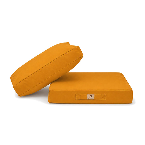 Set Cuscini Salotto da Giardino 60x60 Giallo - Sfoderabile & Anti-UV (Seduta + Schienale)