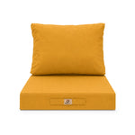 Set Cuscini Salotto da Giardino 60x60 Giallo - Sfoderabile & Anti-UV (Seduta + Schienale)