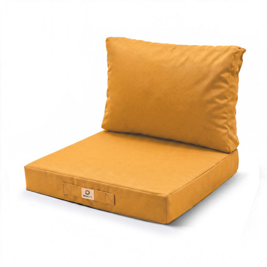 Set Cuscini Salotto da Giardino 60x60 Giallo - Sfoderabile & Anti-UV (Seduta + Schienale)