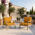 Set Cuscini Salotto da Giardino 60x60 Giallo - Sfoderabile & Anti-UV (Seduta + Schienale)
