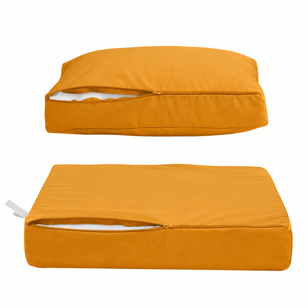 Set Cuscini Salotto da Giardino 60x60 Giallo - Sfoderabile & Anti-UV (Seduta + Schienale)