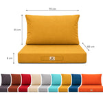 Set Cuscini Salotto da Giardino 60x70 Giallo - Sfoderabile & Anti-UV (Seduta + Schienale)