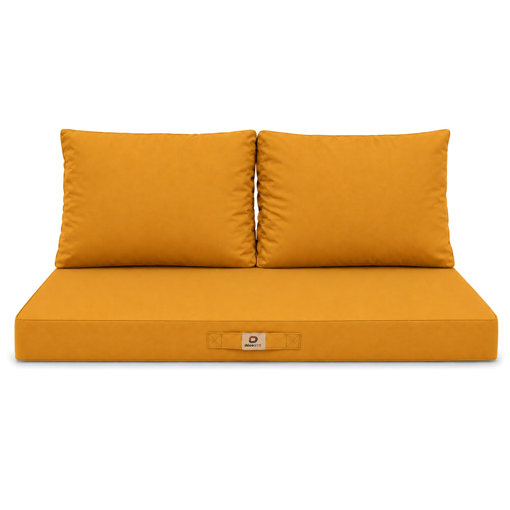Set Cuscini Salotto da Giardino 100x50 Giallo, imbottitura in schiuma ad alta densità