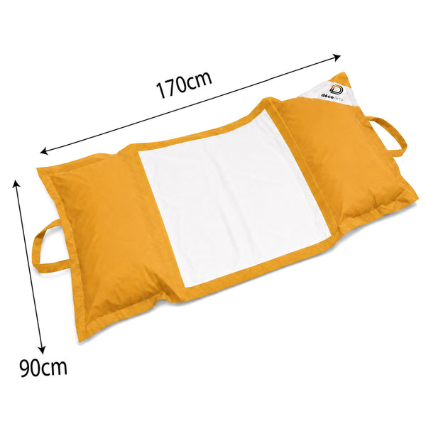 Pouf Galleggiante Piscina XXL 170x90 Giallo Miele - Materassino Amaca a Perle (Comfort Adulto)