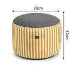 Ambiance jardin avec pouf jaune