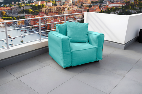 Divano componibile da giardino 90x75x65 cm Blu caraibico