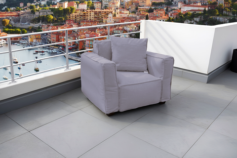 Divano componibile da giardino 90x75x65 cm Grigio ghiaia