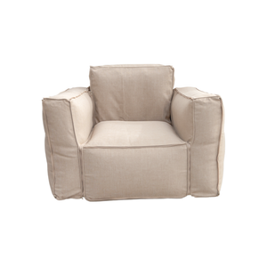Poltrona Modulare da Giardino 90x75 Beige - Tessuto Olefin & Interno Gonfiabile (Pompa Inclusa)