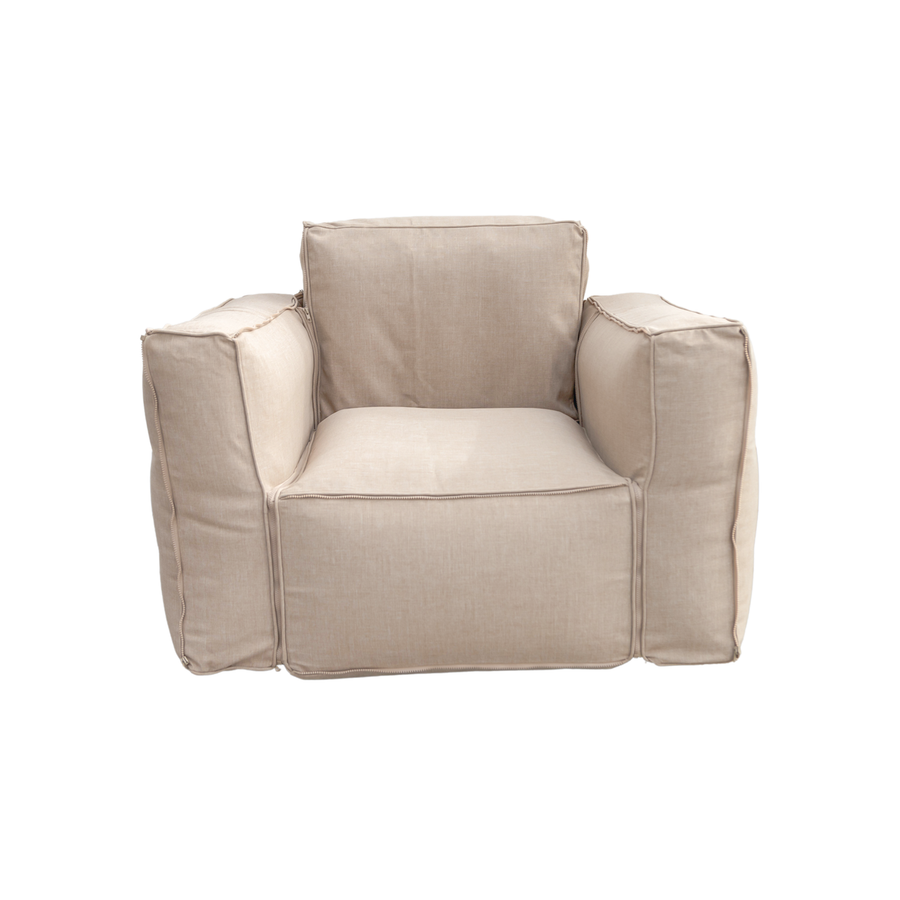 Poltrona Modulare da Giardino 90x75 Beige con il suo cuscino decorativo 50x50