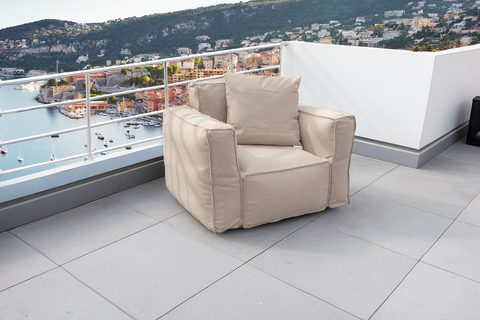Divano componibile da giardino 90x75x65 cm Beige