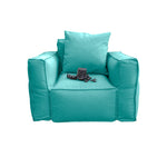 Vue d'ensemble fauteuil modulable de jardin 90x75 bleu caraïbes