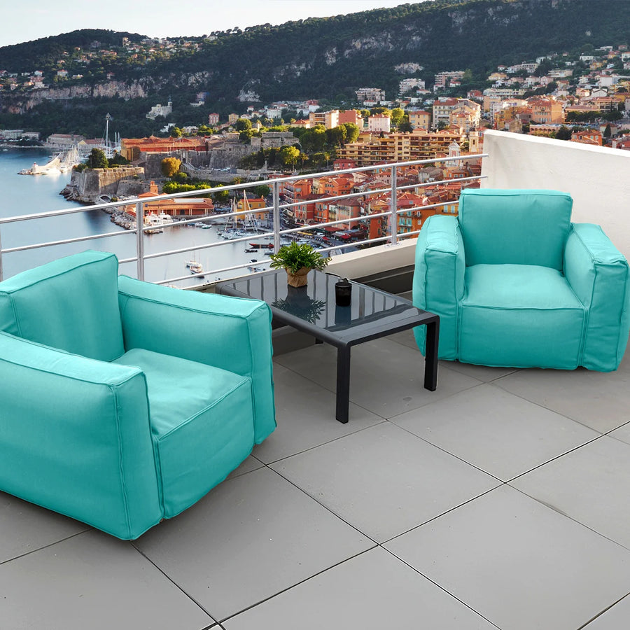 Poltrona Modulare da Giardino 90x75 Blu Caraibi – dimensioni 90 x 75 x 65 cm, braccioli 55 cm