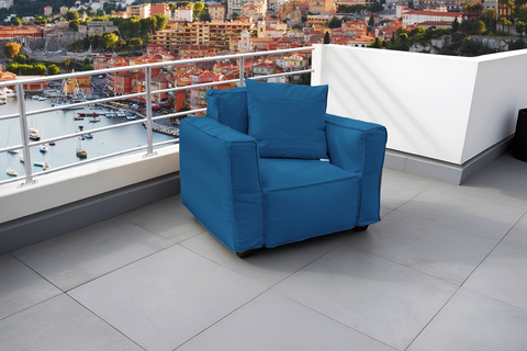 Divano componibile da giardino 90x75x65 cm Blu petrolio