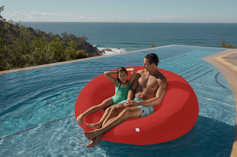 Poltrona sacco galleggiante XXL per piscina 140x120x60 cm Rosso