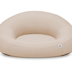 Poltrona Galleggiante Piscina XXL 140x120 Beige - Tessuto Olefin (Pompa Inclusa)