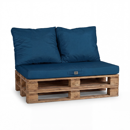 Coussin bleu pétrole 120x80 cm en situation extérieure