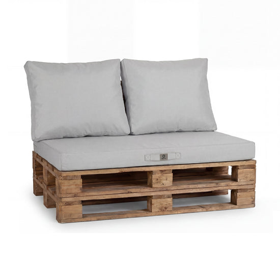 Coussin gris galet 120x80 cm en situation extérieure