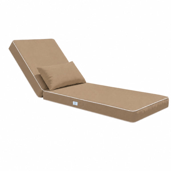 Materassino Premium Lettino 190x60 Moka - Spessore 10cm & Poggiatesta (Sfoderabile)