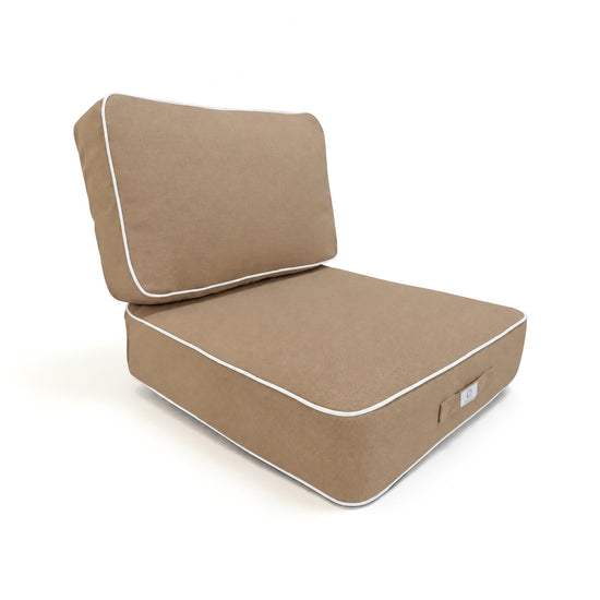 Set Cuscini Premium 50x50 Moka - Spesso 12cm & Finitura con Profilo