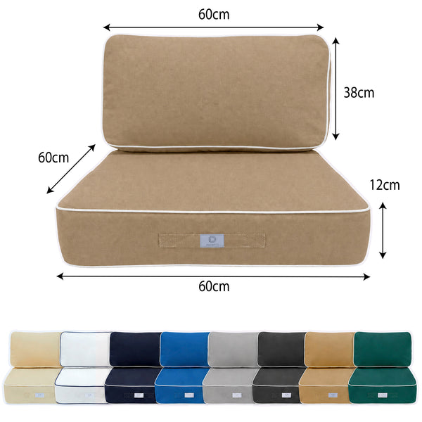 Set Cuscini Premium 60x60 Moka - Spesso 12cm & Finitura con Profilo