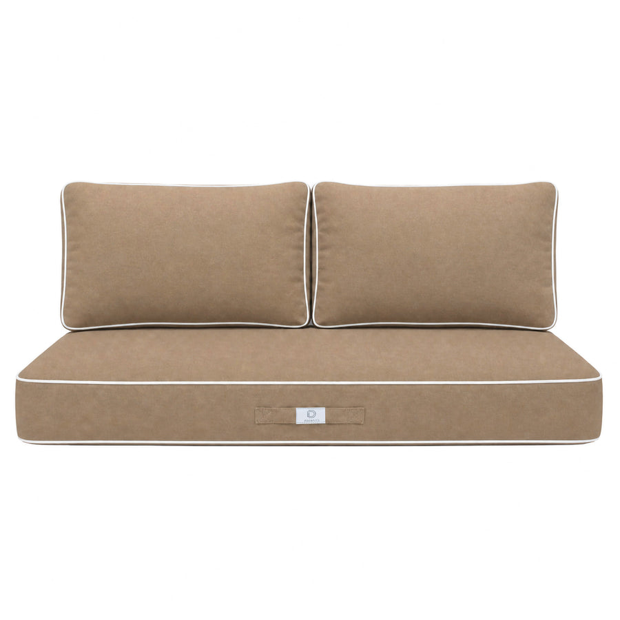 Set Cuscini Premium 100x50 Moka, fodera sfoderabile