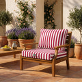 Set Cuscini Salotto da Giardino 60x60 Riga Rossa - Premium 270g (Seduta + Schienale)