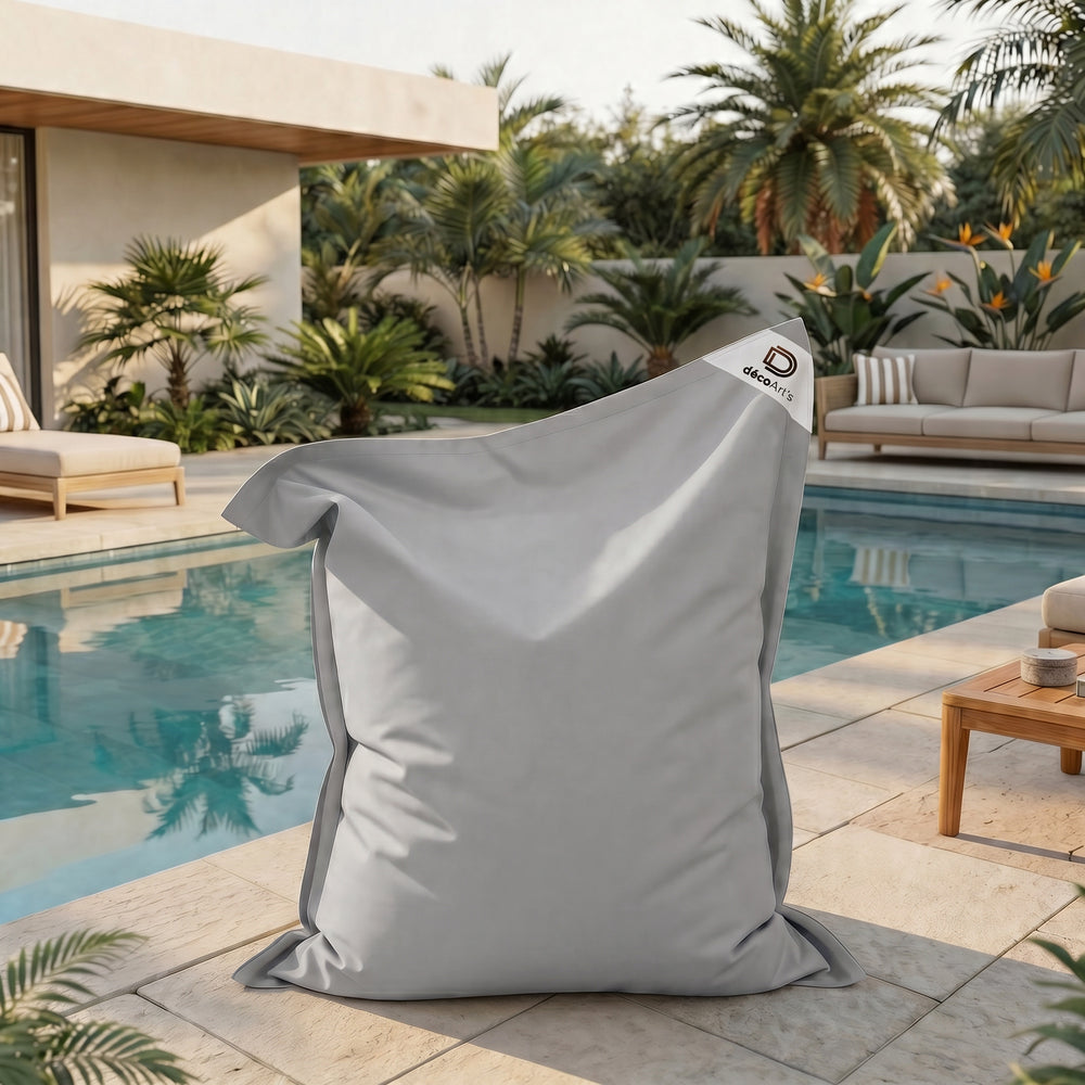 Pouf Gigante XXL 180x140 Grigio Ciottolo, tessuto in poliestere