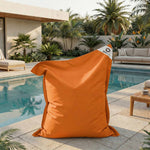 Pouf Gigante XXL 180x140 Arancione - Impermeabile & Sfoderabile (Schiuma)