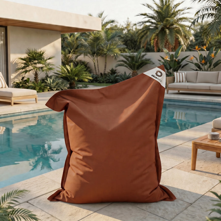 Pouf Gigante XXL 180x140 Terracotta, tessuto in poliestere