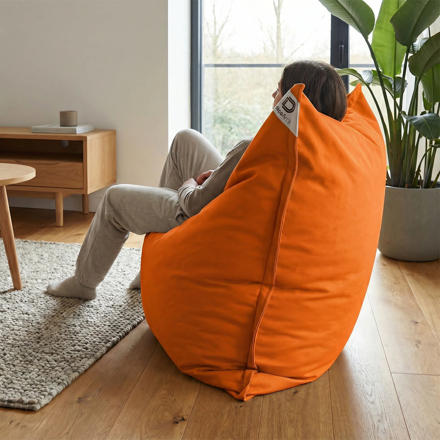 Pouf Gigante XXL 180x140 Arancione, tessuto anti-UV