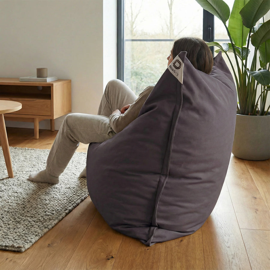 Pouf Gigante XXL 180x140 Grigio Carbone, tessuto anti-UV