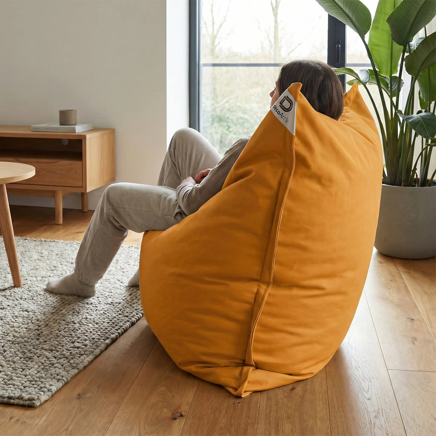 Pouf Gigante XXL 180x140 Giallo Miele, tessuto anti-UV