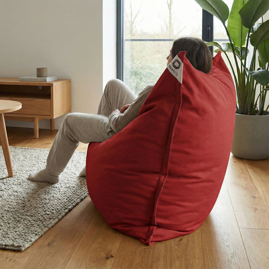 Pouf Gigante XXL 180x140 Rosso Peperoncino, tessuto anti-UV