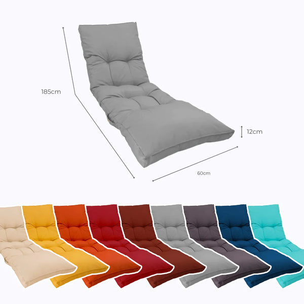 Materassino Lettino Prendisole 185x55 Grigio Ciottolo - Spesso 12cm & Impermeabile