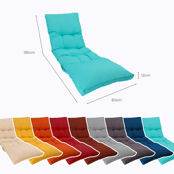 Materassino Lettino Prendisole 185x55 Blu Caraibi - Spesso 12cm & Impermeabile