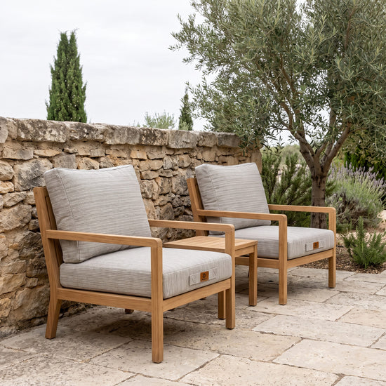 Set Cuscini Salotto da Giardino 60x60 Beige Melange Nero - Seduta + Schienale (Premium 270g)