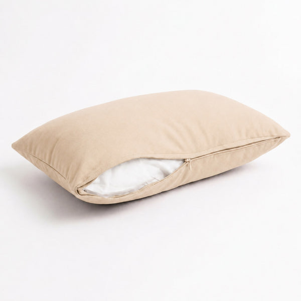Set di 2 Cuscini d'Accento 60x35 Beige - Decorazione Giardino & Sfoderabile