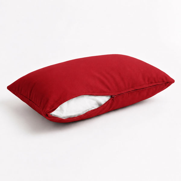 Set di 2 Cuscini d'Accento 60x35 Rosso - Decorazione Giardino & Sfoderabile